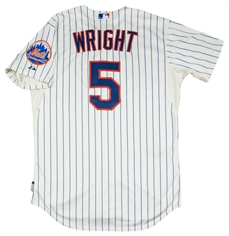 2014 David Wright Game Used New York Mets Home Jersey (MLB Authenticated)